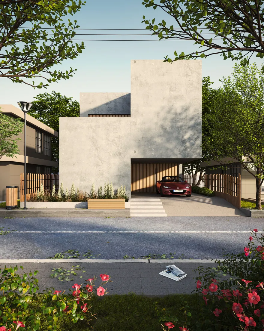 Modern residential garage at a premium home